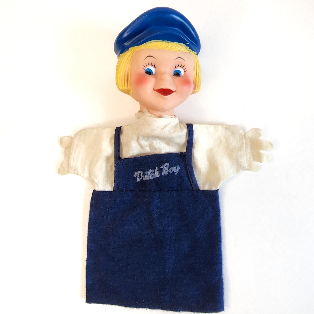 1960s VINTAGE DUTCH BOY PAINT Hand Puppet Toy